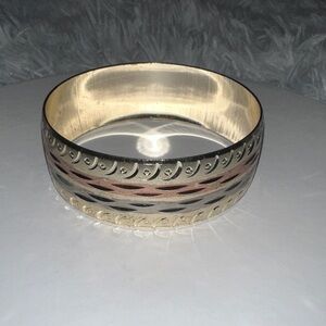 Elegant Gold and Silver Bangle Bracelet